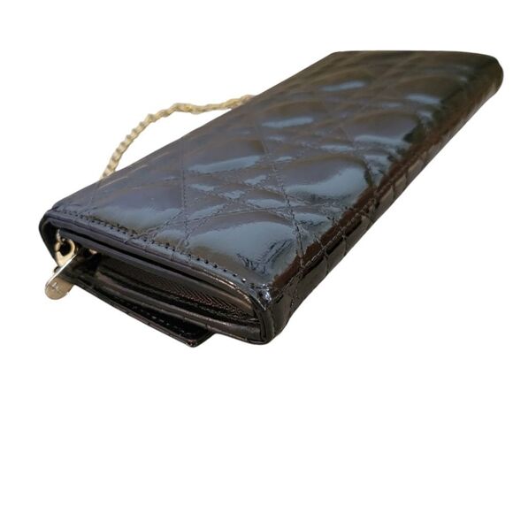 DIOR/ChristianDior Lady Dior  Wallet On Chain Patent Leather Black - Picture 9 of 16